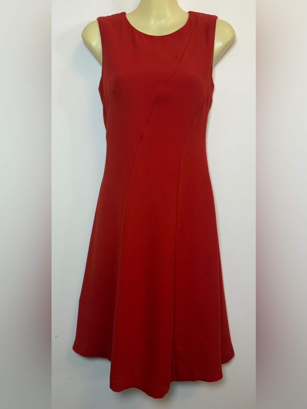 Ann Taylor Classic Sleeveless Red A-Line Dress
